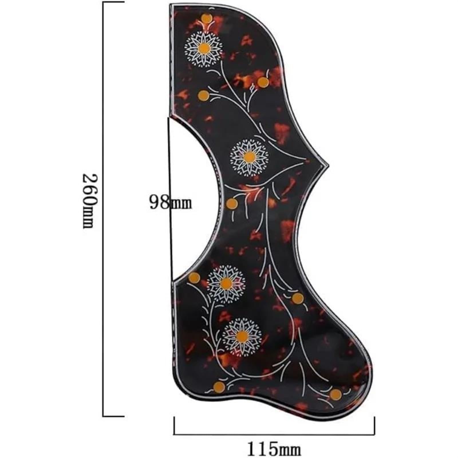 Golpeador De Guitarra Acustica Golpeador De Guitarra De Goma De 2 Mm De Espesor Protector De Púas Autoadhesivo Placa De Rayado Piezas De Repuesto Para Guitarra Acústica(A2)
