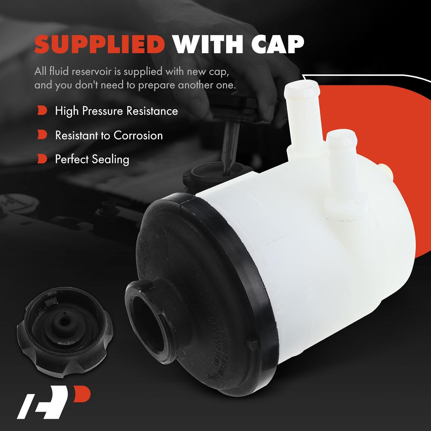 A-Premium Power Steering Reservoir/Tank with Cap Compatible with Hyundai Santa Fe 2001 2002 2003 2004 2005 2006, 2.4L 2.7L