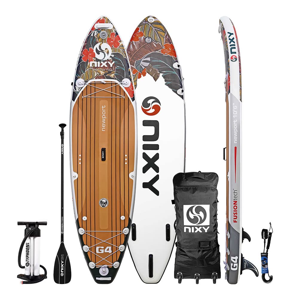 NIXYNewport 10’6” Inflatable Paddle Board | High-Performance, Durable, and Lightweight SUP for All Skill Levels | Welded Seams | 300 lbs. Capacity