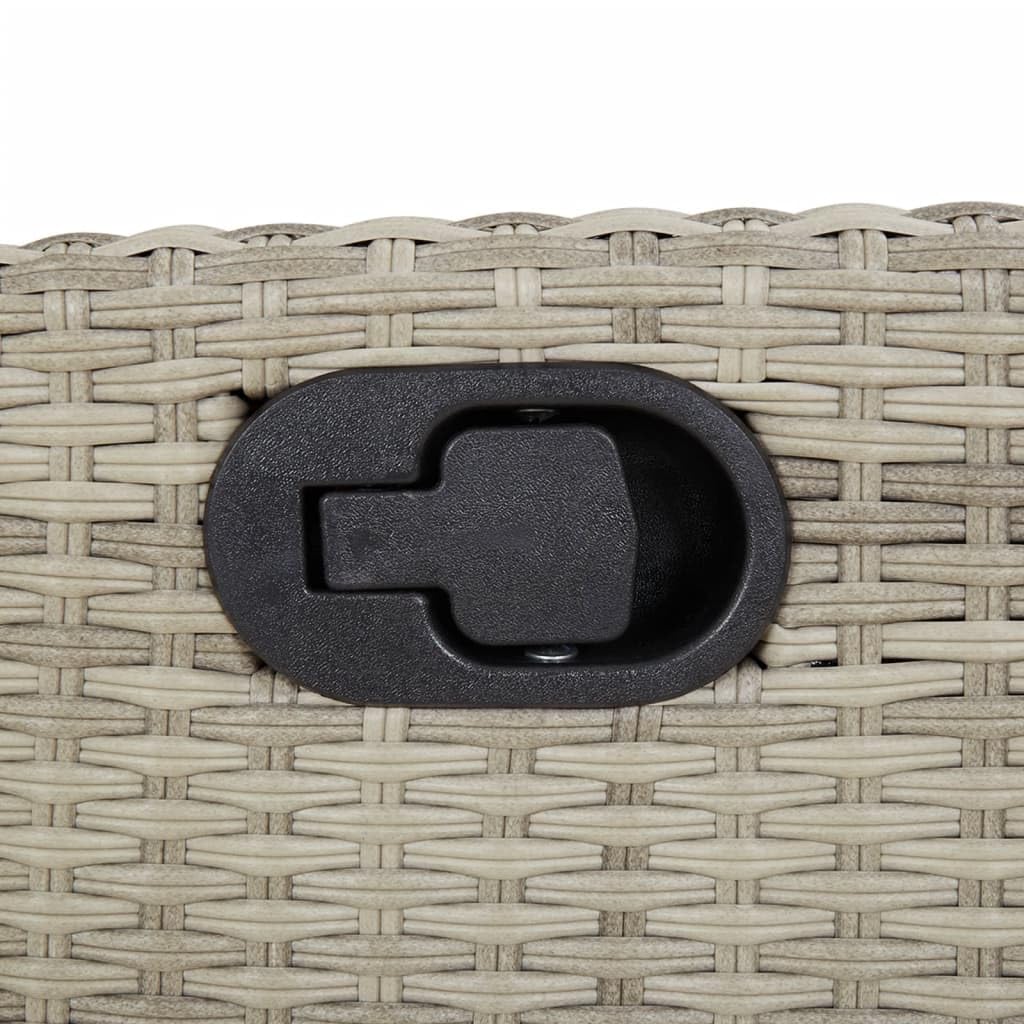 Poltrona reclinabile da giardino e poggiapiedi 2 pz rattan PE grigio chiaro sedie da esterno resistente alle intemperie, poltrone per terrazze, mobili da giardino, poltrone da giardino