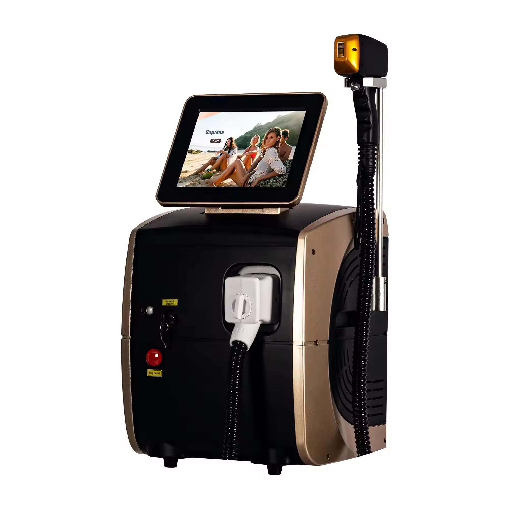 Professional Diode Laser Hair Removal Machine 808nm Wavelength Black and Silver LCD Display Built-in Cooling System Commercial and