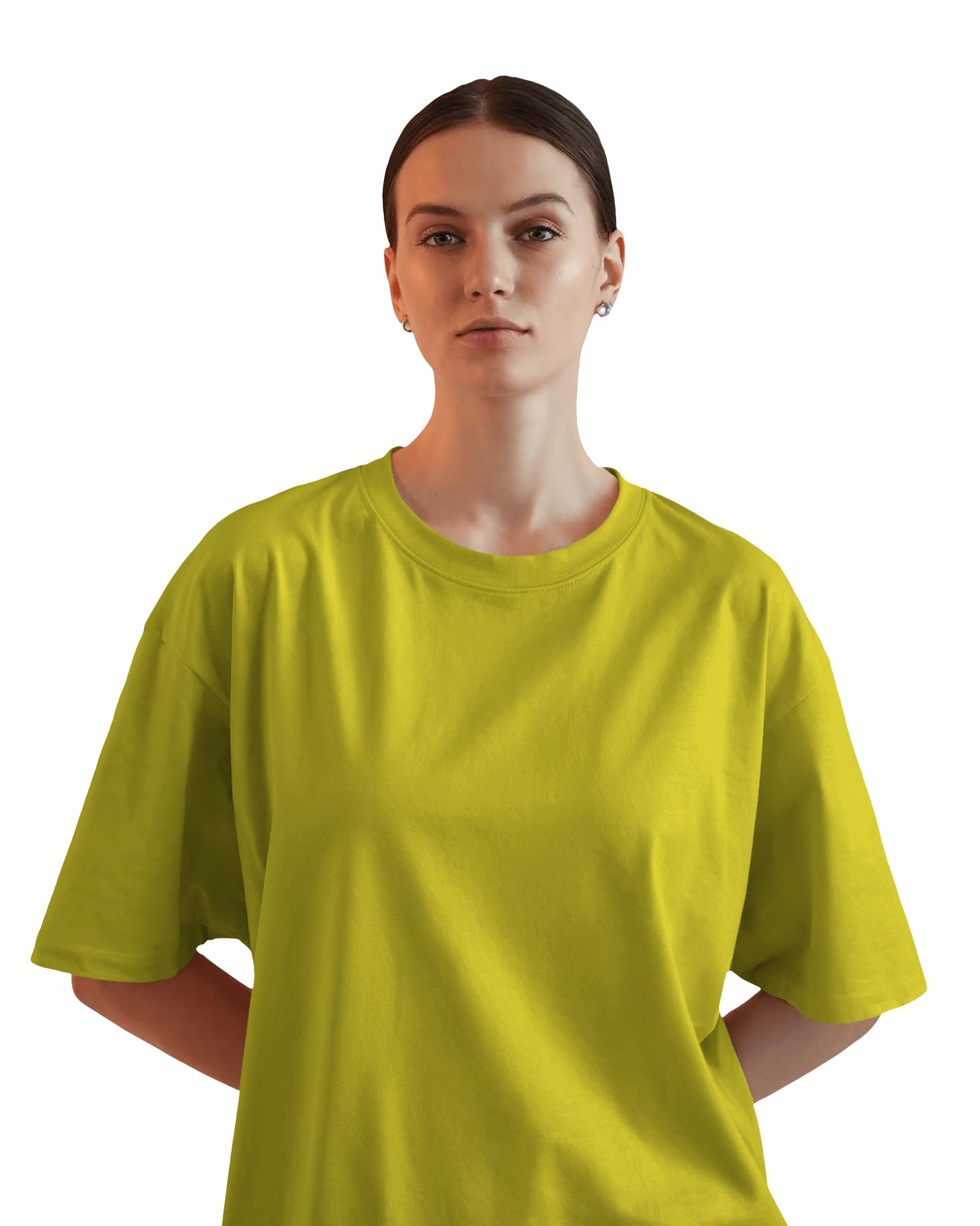 indtrends Women's Solid Cotton Stretch Half Sleeve Round Neck Regular Fit T-Shirt-picture-23