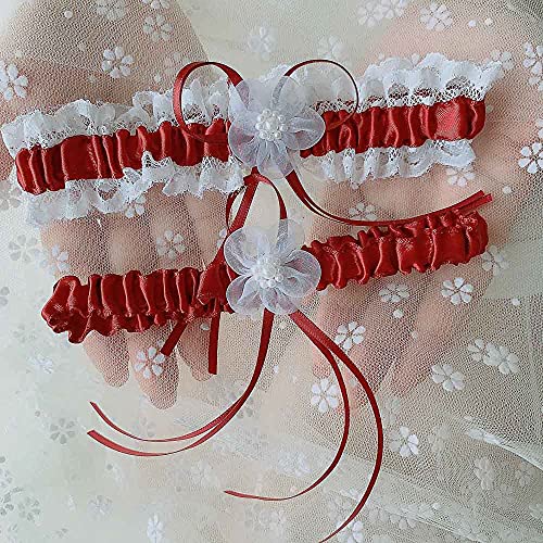 Image of Women Wedding Bridal Legs Garter Set Bridal Garters Lace Belt with Toss Away JW20