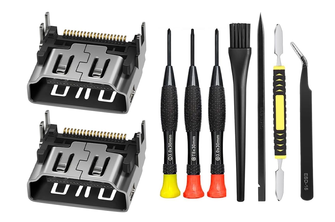 Photo 1 of 2 Pack OEM Original Replacement HDMI Port for PS5 Display Socket Interface Jack Connector Repair Kit
