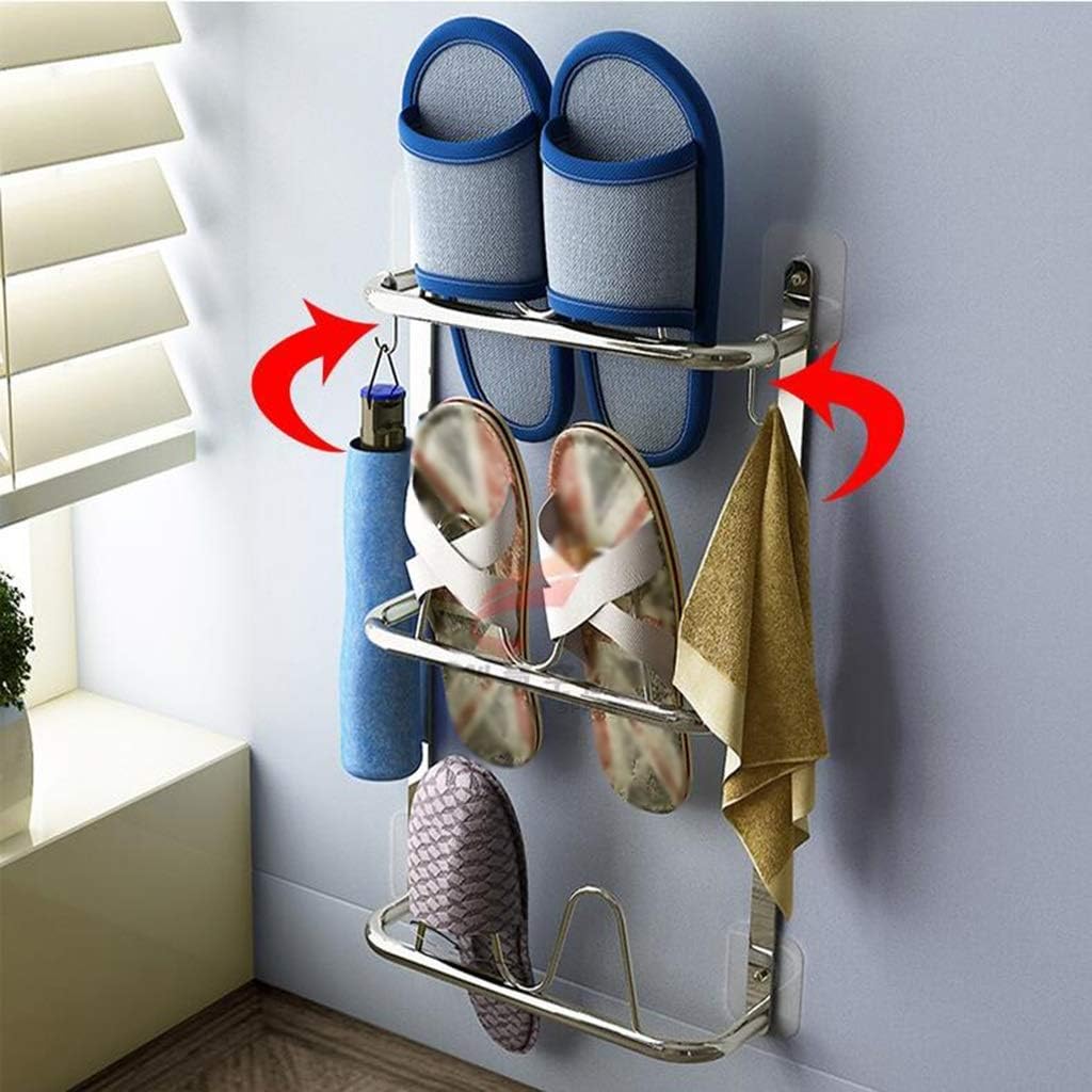 Punch-Free Bathroom Slippers Rack Bathroom Suction Wall Mount
