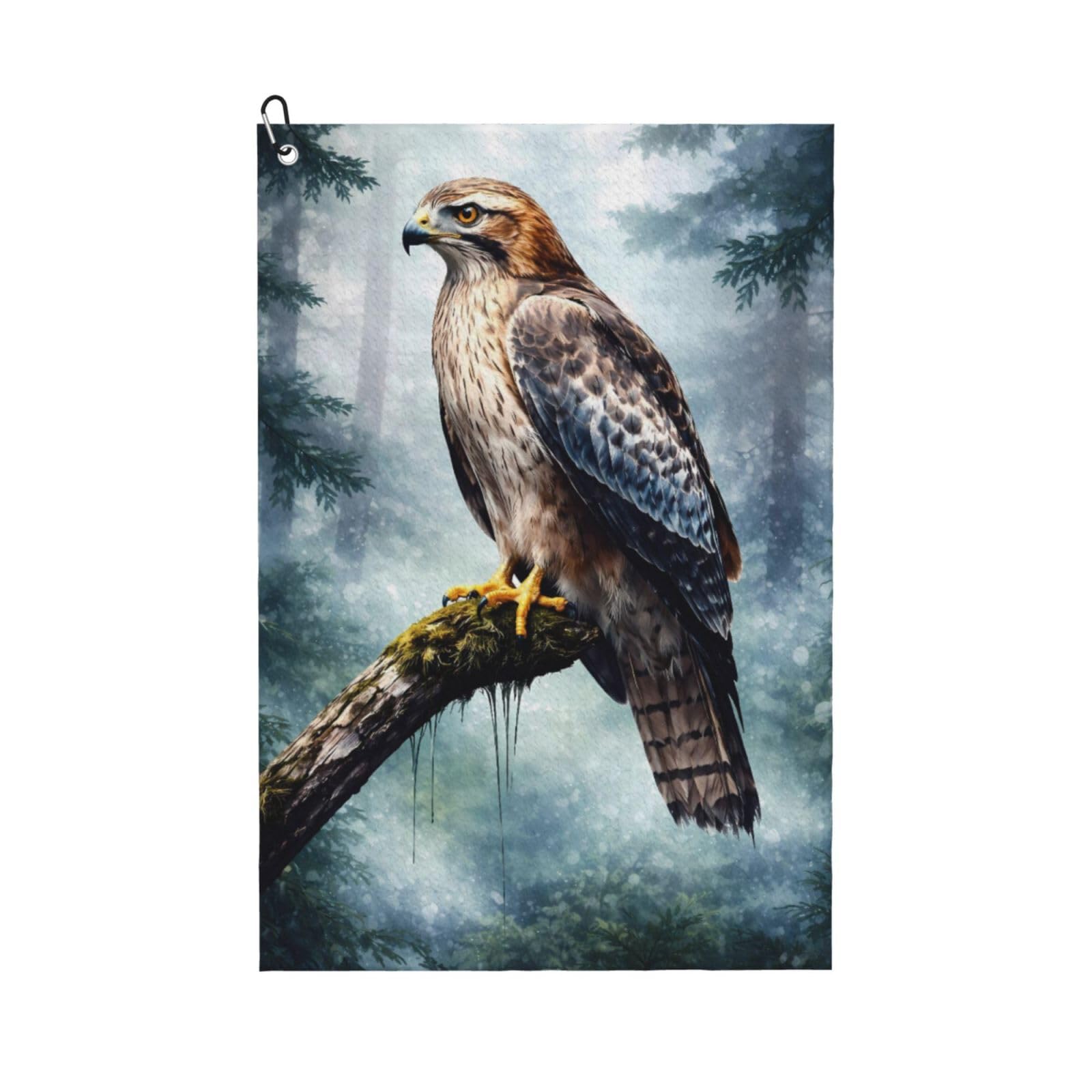 Oudrspo Majestic Eagle in The Misty Multi-Functional Golf Towel | Absorbent Quick Drying 16x24in