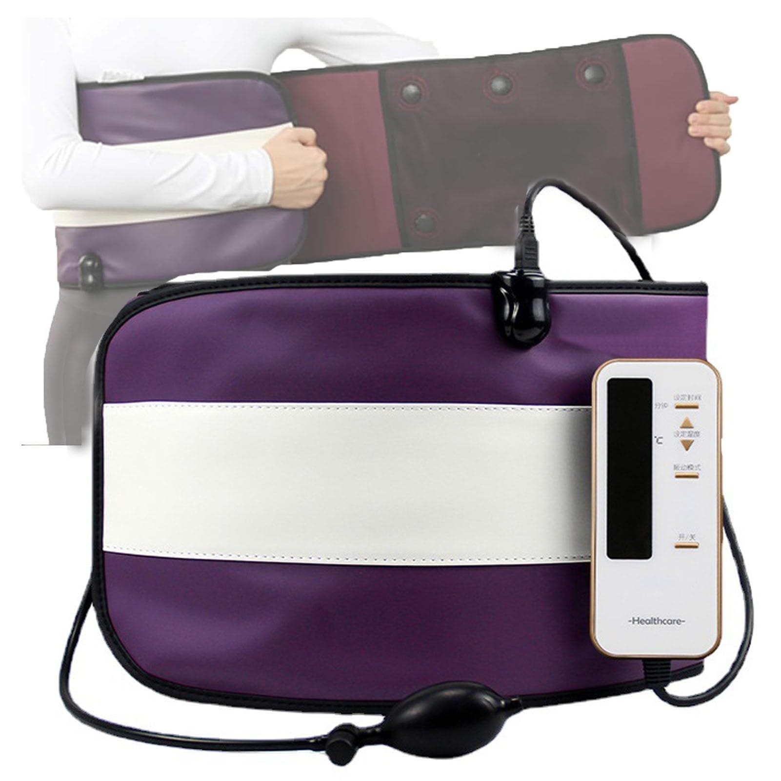 Cinturón Calefactor de Masaje con vibración eléctrica, cinturón de Masaje para Bajar de Peso, Masaje de Ejercicio, calefacción para Quemar Grasa