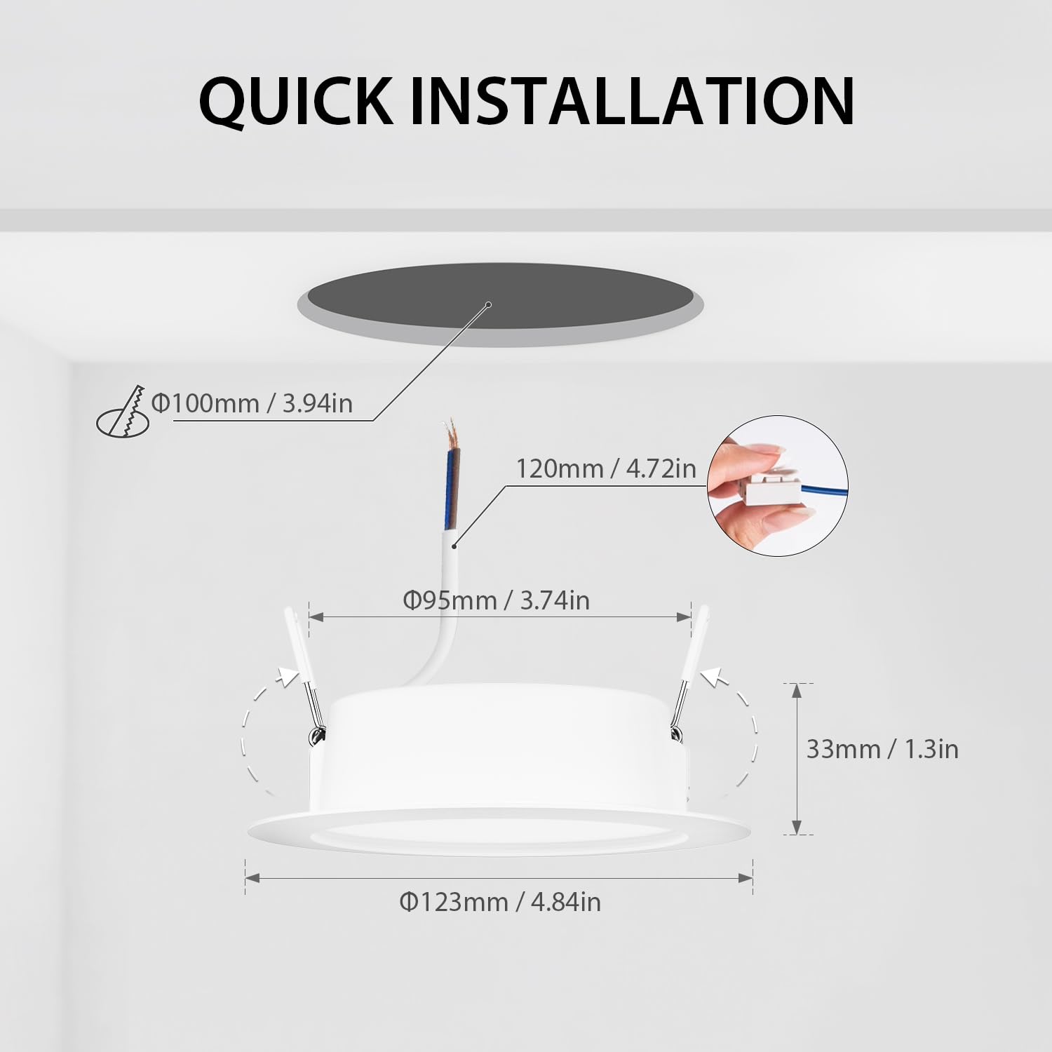 LVWIT Downlight Led Techo Empotrable,Ojos de Buey Led para Techo,Focos led Interior Techos de 8W,Foco Neutro Blanco de 4000K,Ideal Para Baños,Pasillos,Oficina,880Lúmenes,Ø123mm,IP44,6U,No Regulable