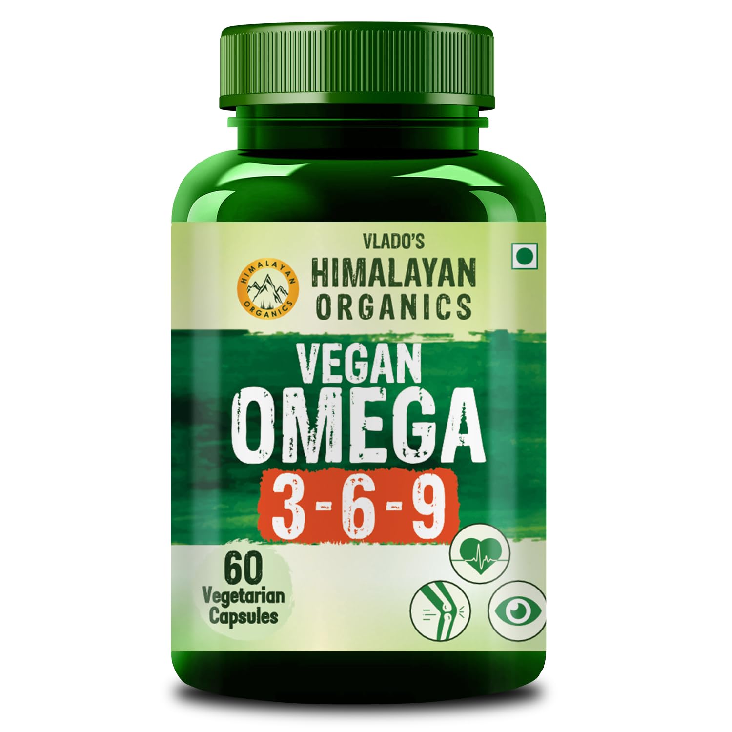 Vlado’s Himalayan Organics Omega 3 6 9 Vegan Natural Nutrition Supplement for Muscle, Bone, Heart & Skin - 60 Capsules