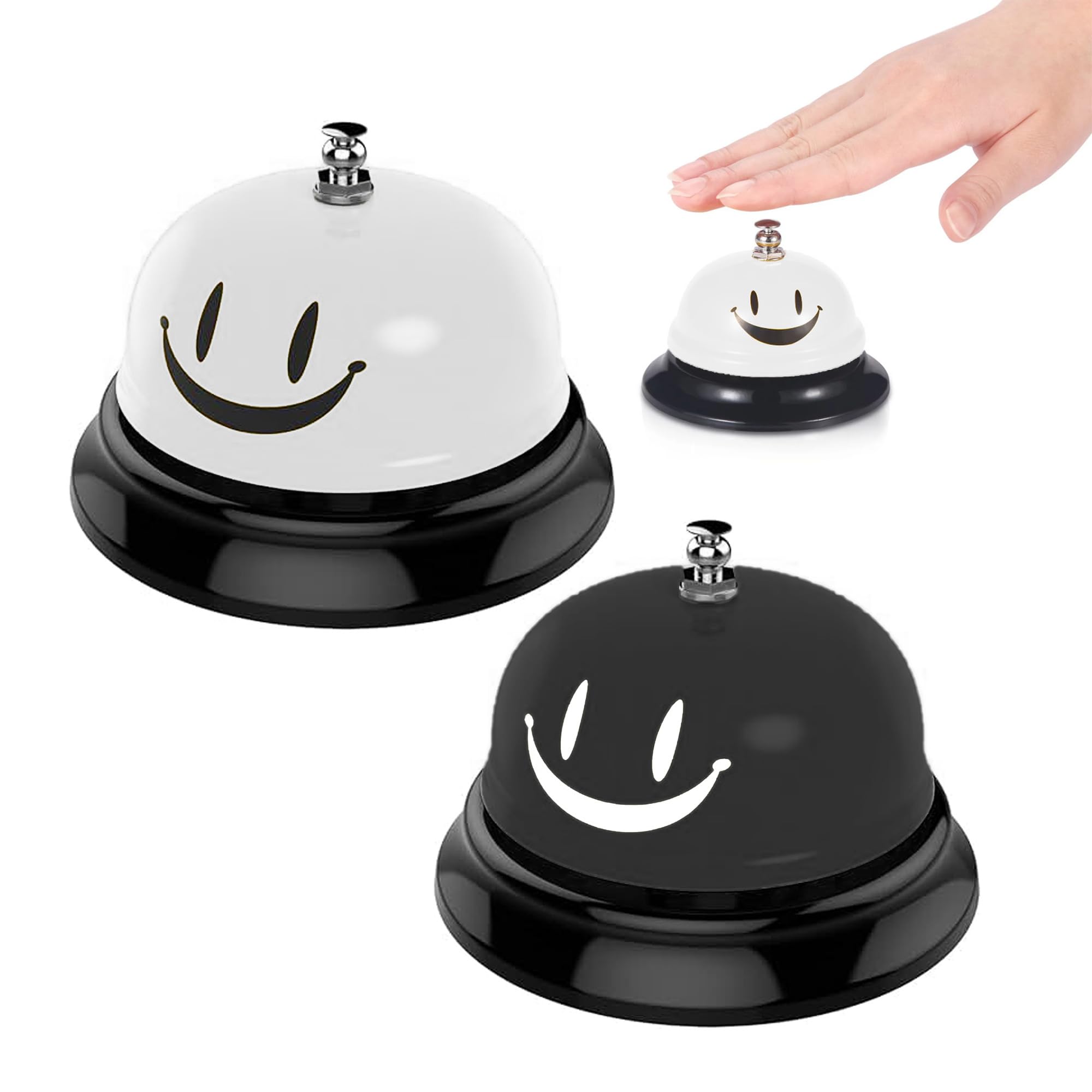 Campanello Da Tavolo Per Servizio - Suono Chiaro, Manuale, Per Ristorante, Hotel, Bar O Casa (giallo) - Foto 9