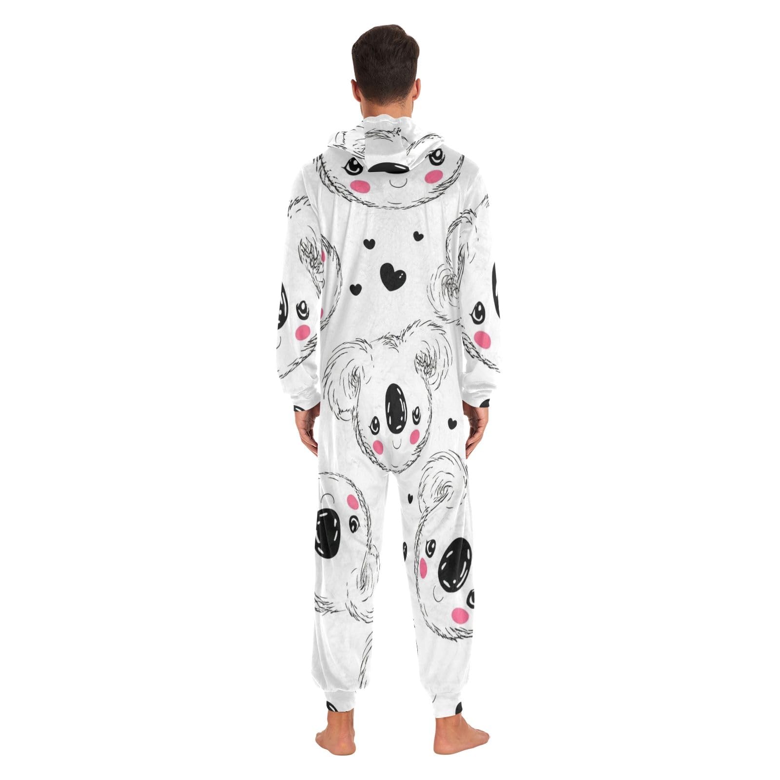 Koalas Hearts Bianco Pigiama Tute per Donna, Uomo Donna Lounge Wear