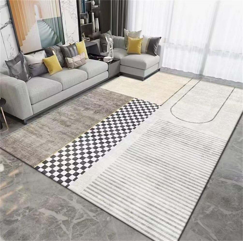 Moquette salon gris 80x150cm anti-tache et facile d'entretien