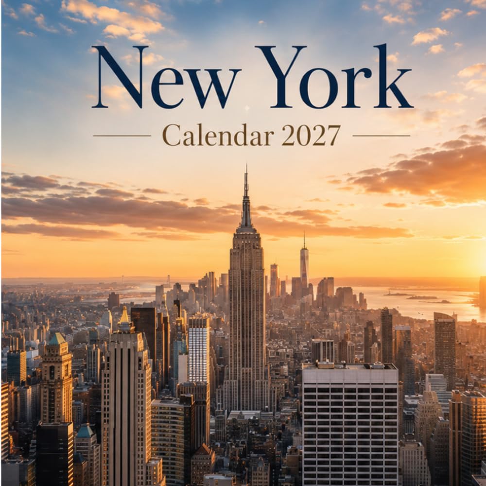New York Calendar 2027: 15-Month Planner | Famous Landmarks, Coastal Views, Parks & Historic Locations