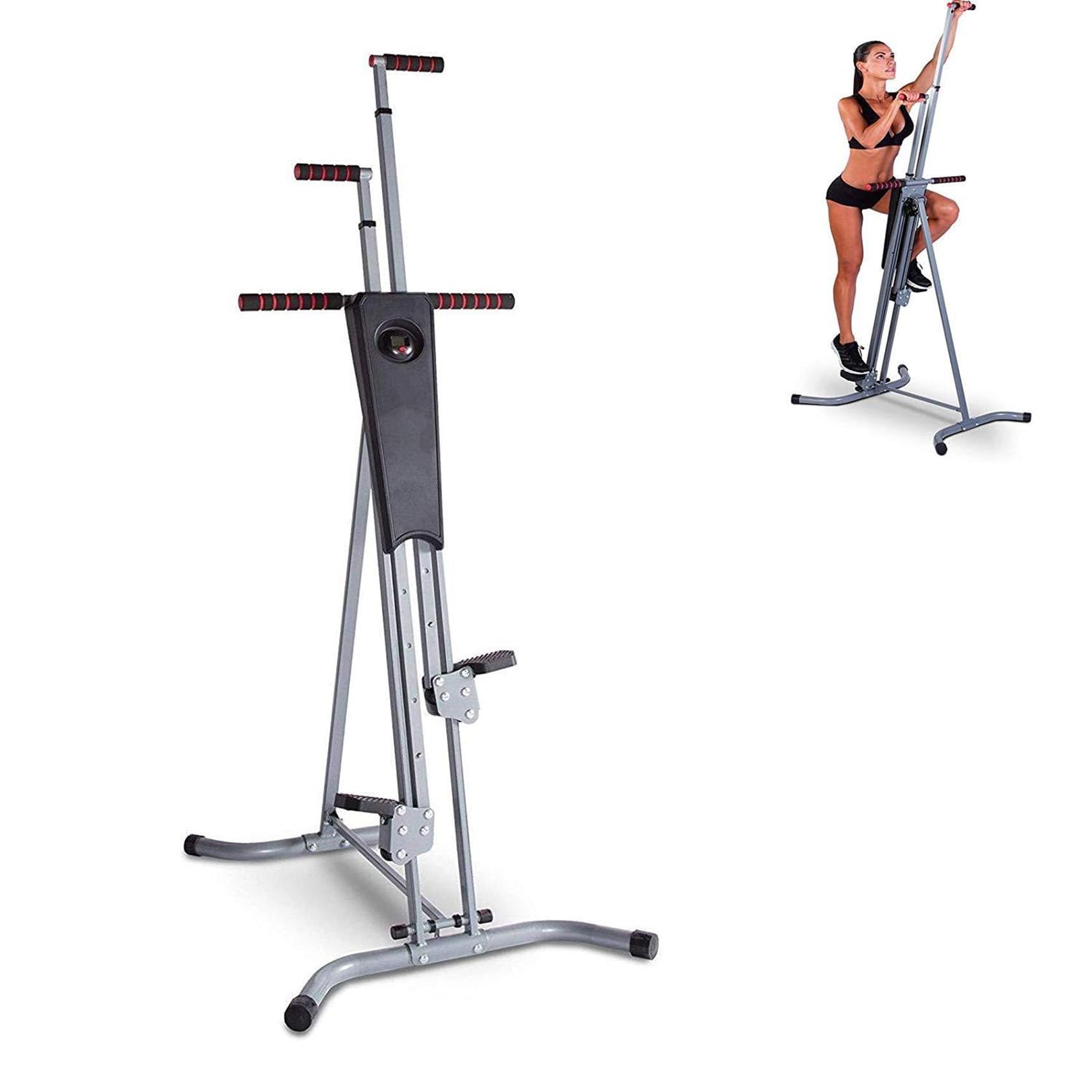 Escalador vertical para gimnasio en casa, entrenamiento cardiovascular de cuerpo completo con monitor LCD, soporta 120 kg