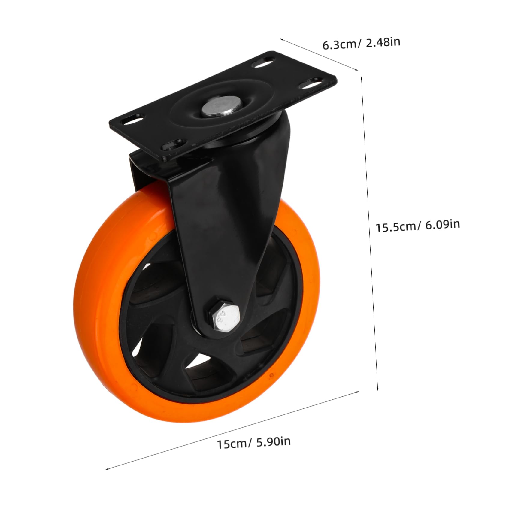 HOMSFOU 5-inch Universal Wheel Caster Replacement for Furniture Silent Casters for Home Supplies