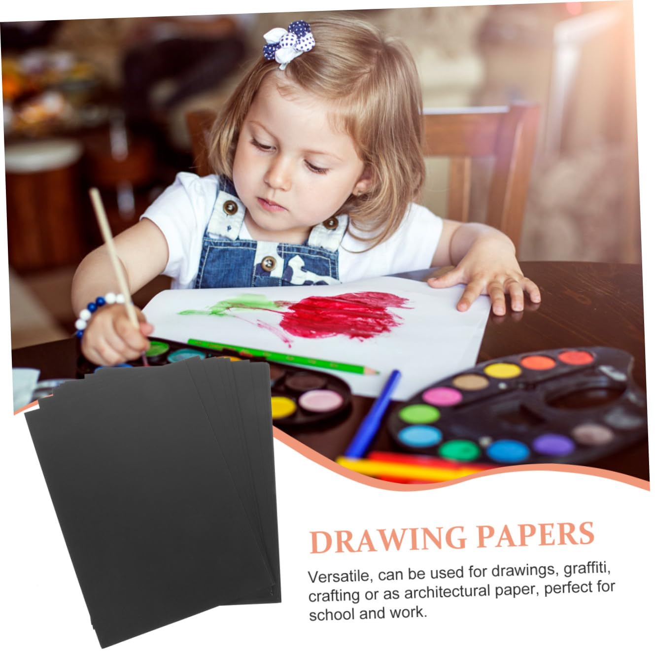 Karton für Kinder A4 50 Blatt Schwarzes Papier zum Zeichnen