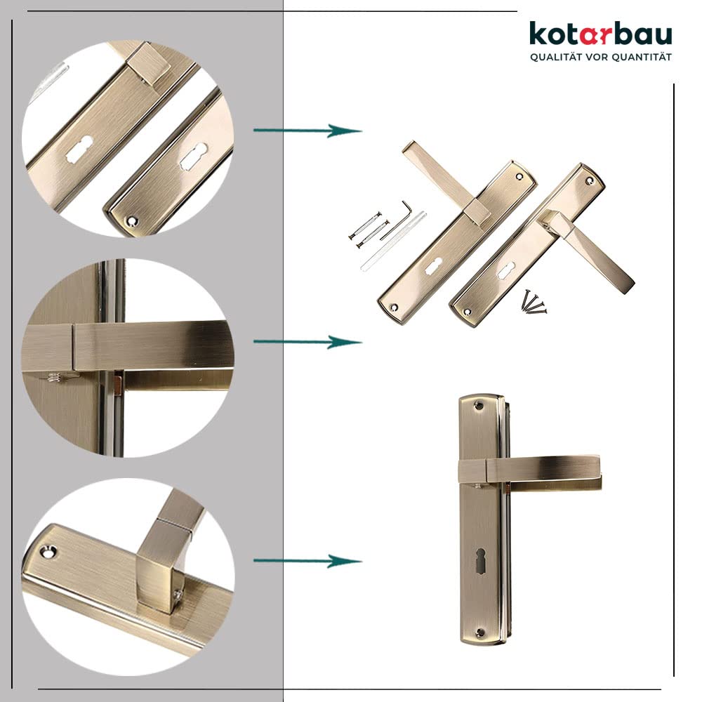 Maniglia E Serratura Di Porta Moderne Del Cromo Con La Chiave Porta - Foto 2