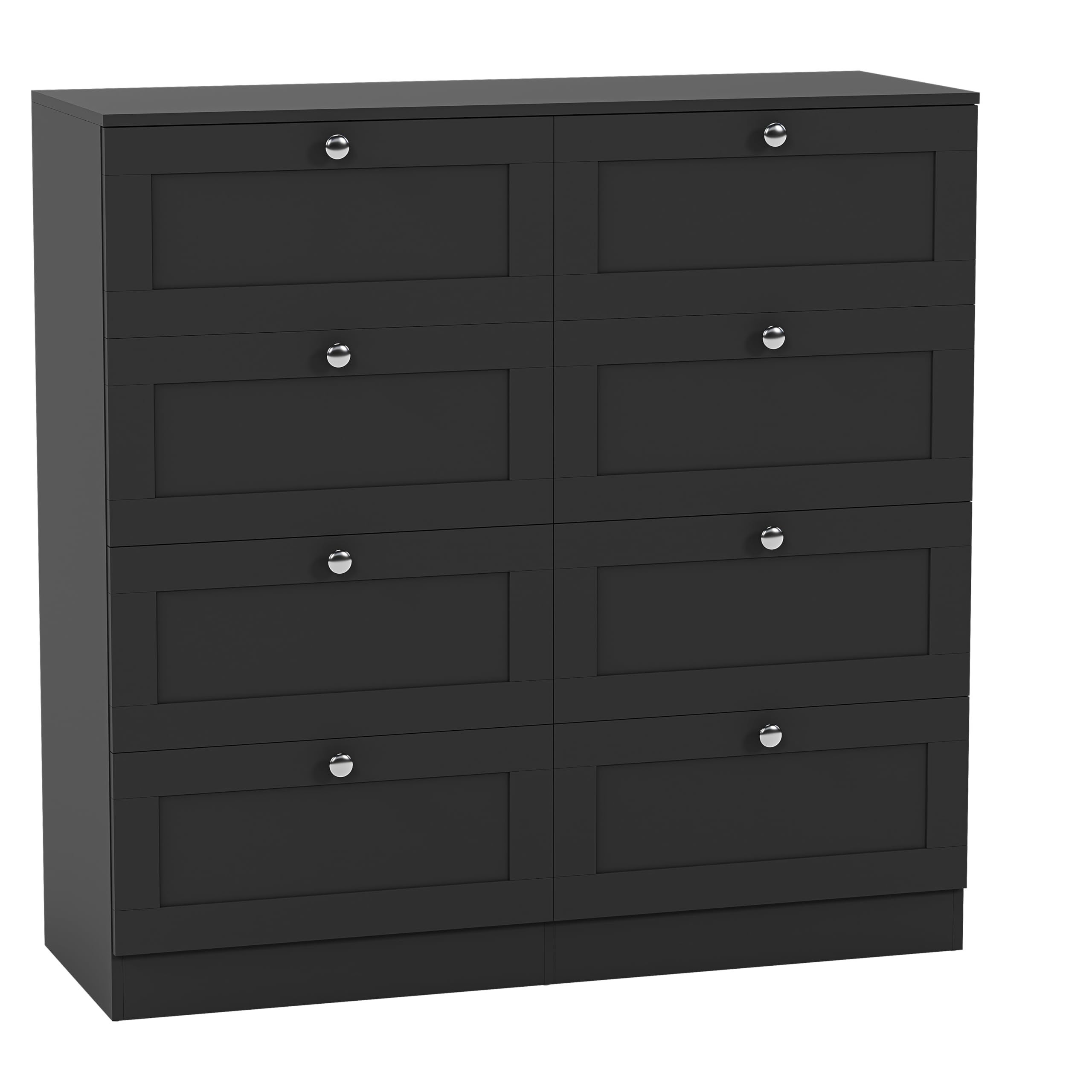 Vida Designs Altino 8 Drawer Chest of Drawers | Black | H 99 x W 100 x D 36 cm | Wide Bedroom Storage Unit | Easy Assembly | Clothes Storage Cabinet | Modern Shaker Style Hallway or Guest Room — view 8