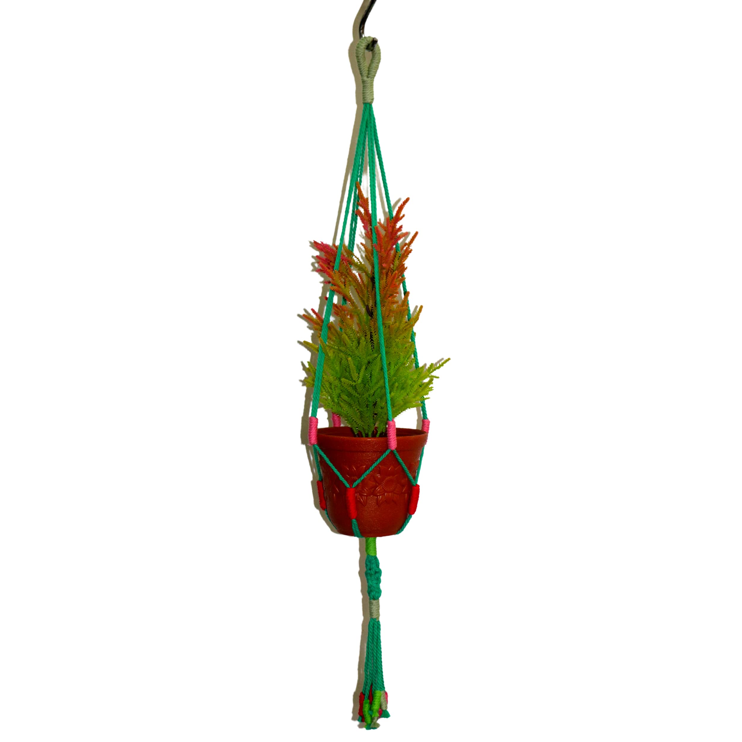 DOCTOR NATURE Long Large Planter Macrame Cotton Plant Hanger | for Flower Boho Indoor Outdoor Kitchen Balcony Room Terrace Gardening | Hand Made