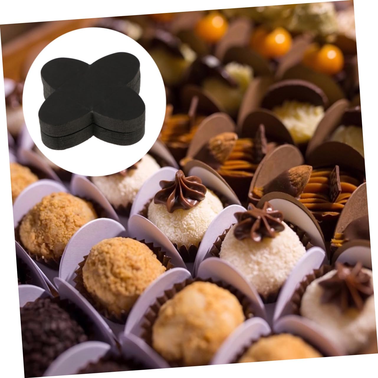 Unomor 100Pcs Chocolate Packing Paper Trays Chocolate Separate Trays for Truffles Candies Lightweight and Portable for present Wrapping and Decorating Treats
