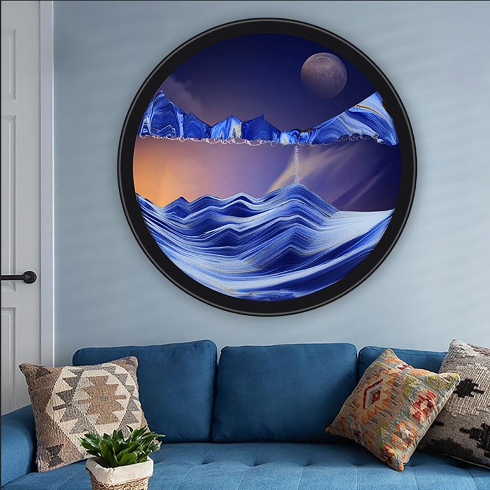 VHKJewE Moving Sand Art 360 Degree Rotating Painting Wall Multiple Sizes(O,24IN)