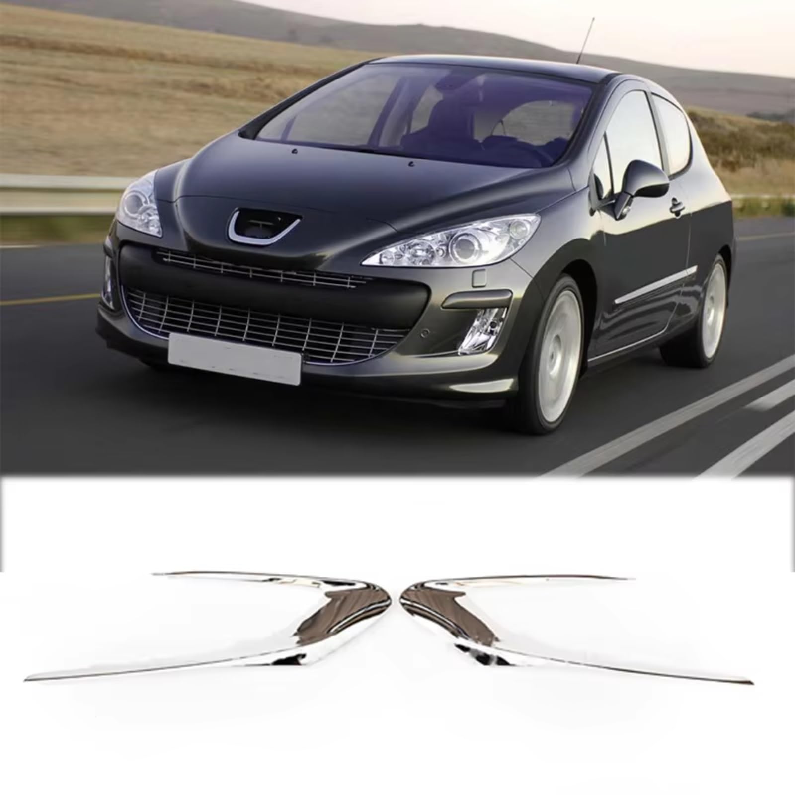 Gruppo ottico Compatibile Con Peugeot Per 308 2014 2015 2016 2017 Paraurti Anteriore Sinistra Destra Fendinebbia Telaio Di Copertura Fendinebbia Trim Strisce Decorative