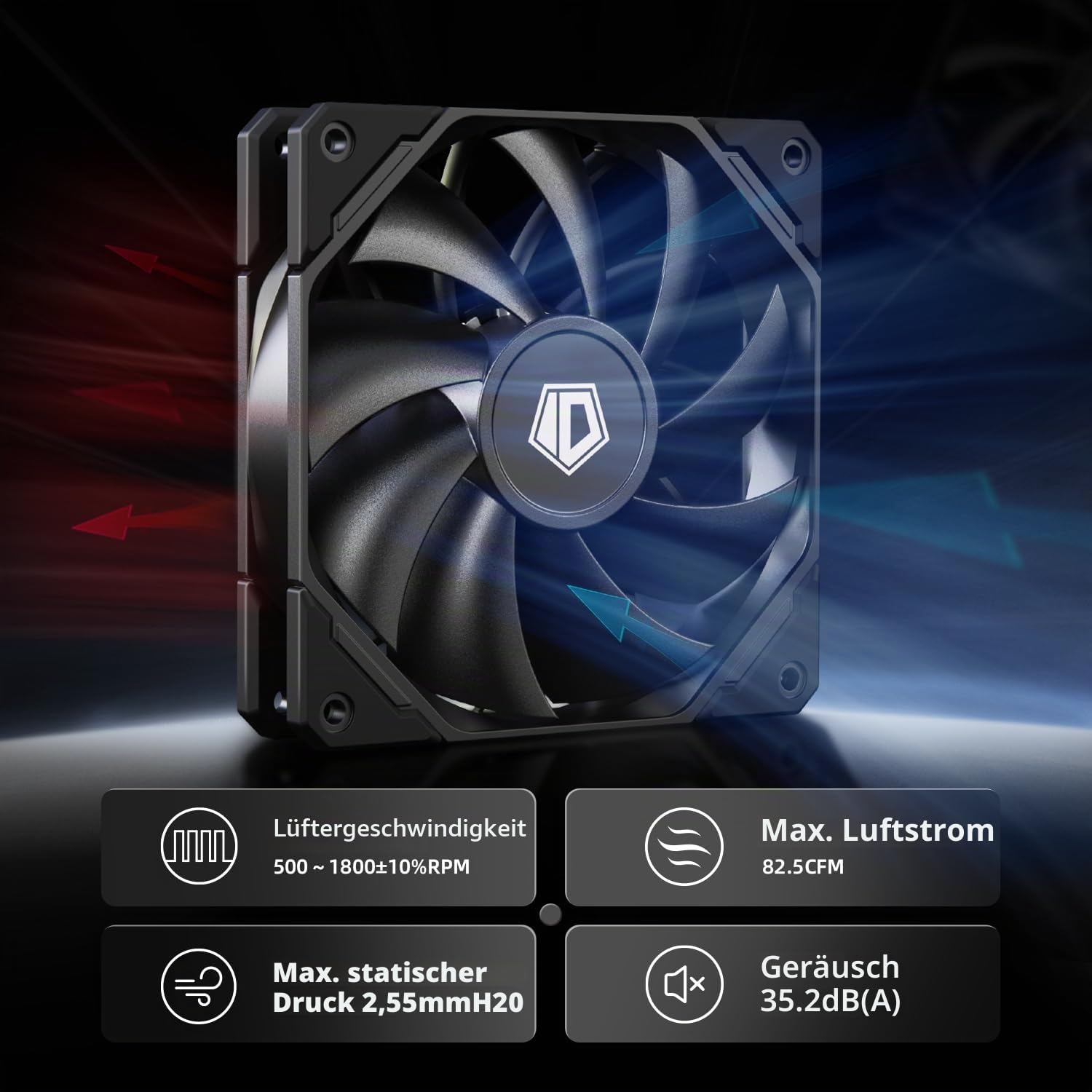 ID-COOLING FX240 PRO Liquid CPU-Kühler für Desktop, 240 mm AIO-Kühler, 2 x 120 mm hocheffiziente Lüfter, spezielles CD-Muster, Pumpenleiste, Intel und AMD kompatibel