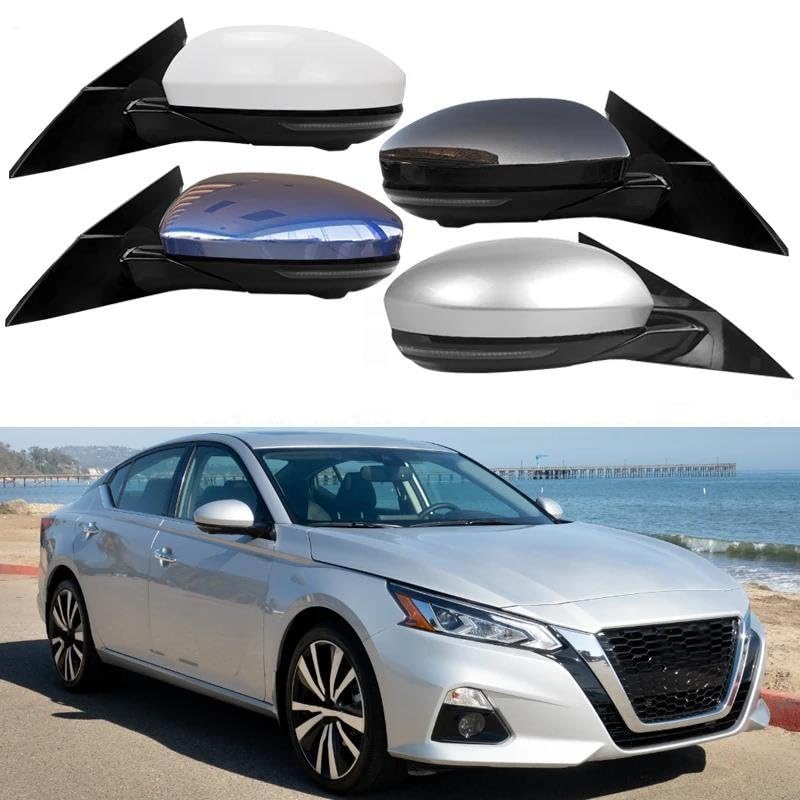 Voiture Rétroviseur Ensemble De Rétroviseur Latéral Voiture Pour Nissan Pour Altima SR 2019-2023 Auto Avec Caméra Chauffage Pliable Électrique Retroviseur Complet Éléctrique(BLANC,12 Wire Left)
