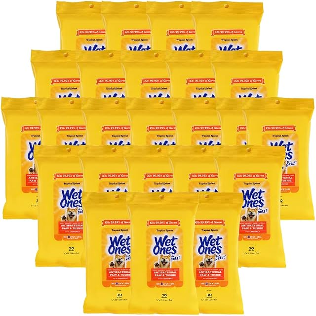 Wet Ones Chamomile-Infused Tropical Splash Paw and Tushie Dog Wipes