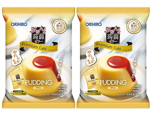 ORIHIRO オリヒロ ぷるんと蒟蒻ゼリー プレミアムカフェ プリン(20g×10個)2袋 贅沢シリーズ サンキューシール(JOYBストアオリジナル)