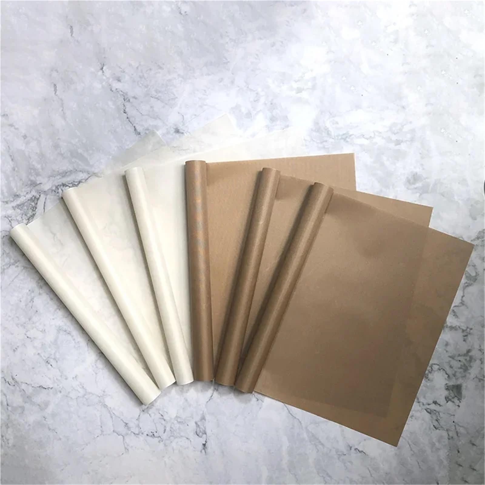 papel de charcutería Lámina for hornear, lámina resistente y reutilizable for horno, papel for hornear a prueba de aceite, utensilios de cocina for hornear(6pcs 40x60cm White)