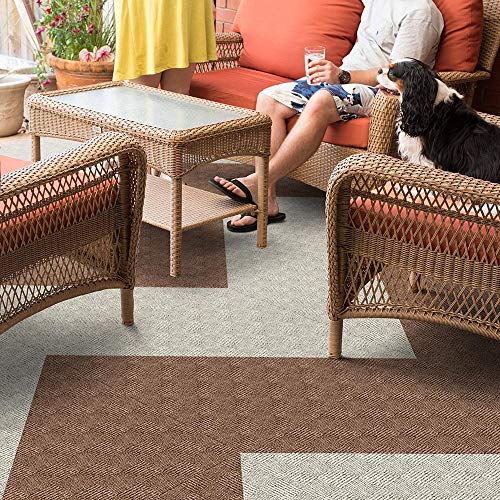 Image of FOSS Floors 7CDMN4015PK Crochet Peelnstick Tiles N40,Taupe,PK15