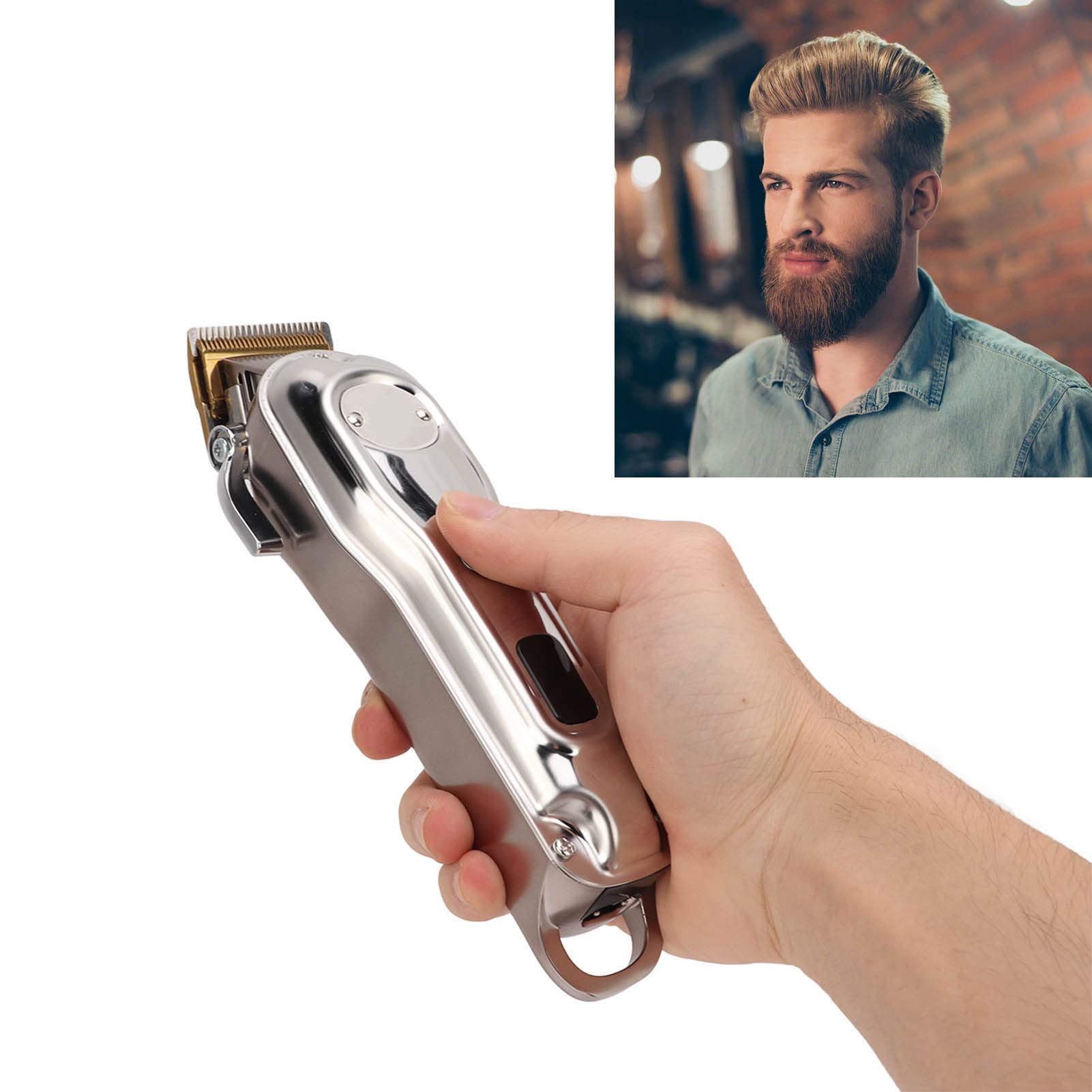 Haircut Kit, LCD Display Body Groomer Edelstahlklingen Haarschneidemaschine für den persönlichen professionellen Gebrauch