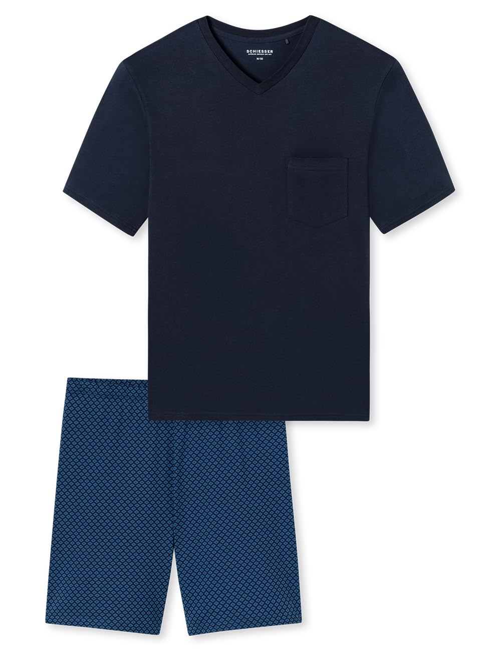 Schiesser Pidżama — zestaw Mężczyźni Schiesser Herren Schlafanzug Kurz V-auschnitt - Nightwear Set
