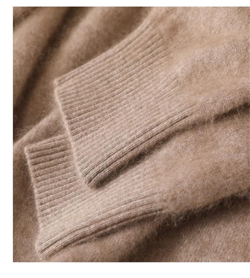 Men's Mink Cashmere Sweater V-Neck Pullover Knitted Sweaters Winter Warm Long Sleeve Jumper Tops4