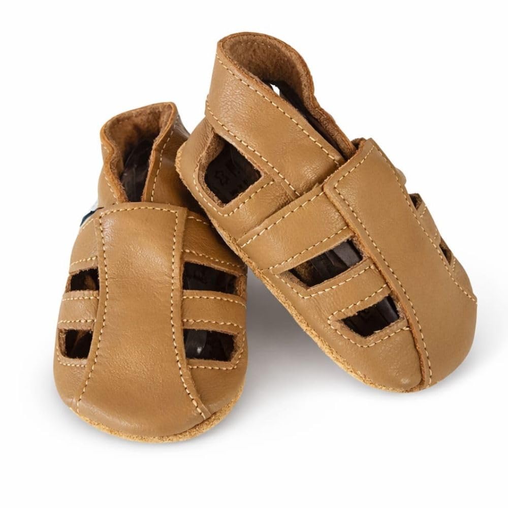 Dotty Fish Sandalias de Cuero con Suela Blanda para Bebés y Niños – Sensación Descalzo, Suela Antideslizante, Transpirables, Ligeras y Flexibles, Zapatos de Verano para Niños y Niñas – 0-5 Años