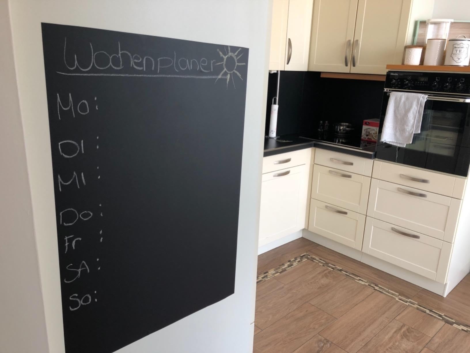 Magneetbordfolie, per meter, kleur: zwart, 40 maten, beschrijfbaar, afwasbaar, magnetisch, krijtbordfolie magneet, zelfklevend sterk, voor portret- en landschapsformaat (150 x 60 cm