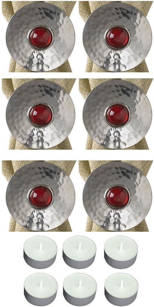 Park Design 21-210 Durango Napkin Rings Set of 6 with 6-Pack of Tea Candles
