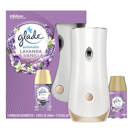 Glade Aromatizador de Ambiente Automático, Lavanda e Baunilha, Kit Aparelho e Refil 260ml