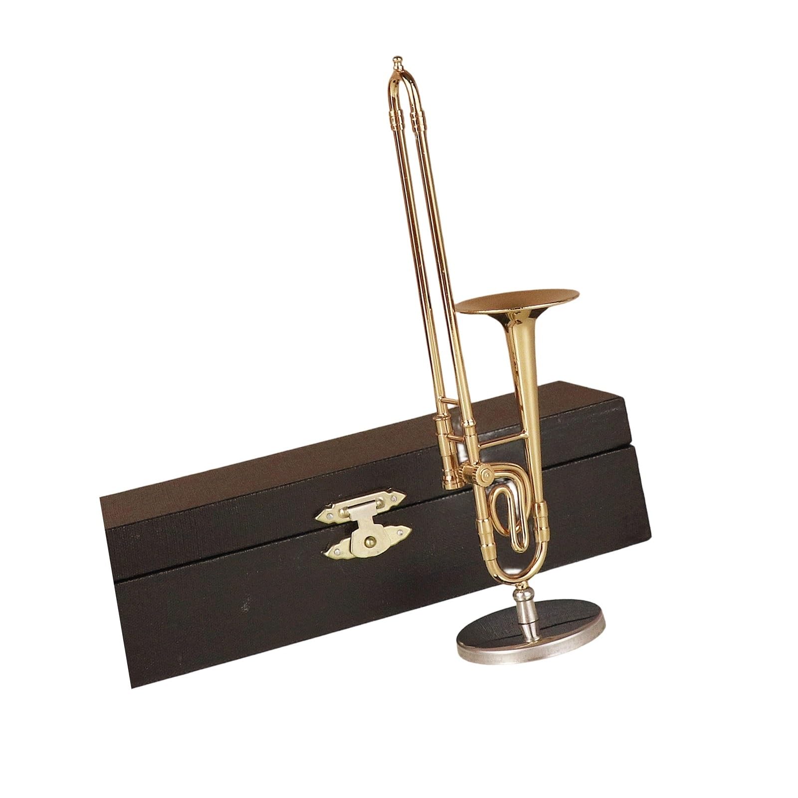 ZXFJYUIP Trombone Trumpet And Saxophone Instrument Models Miniature Tube Decorations Bronze Plated(5)