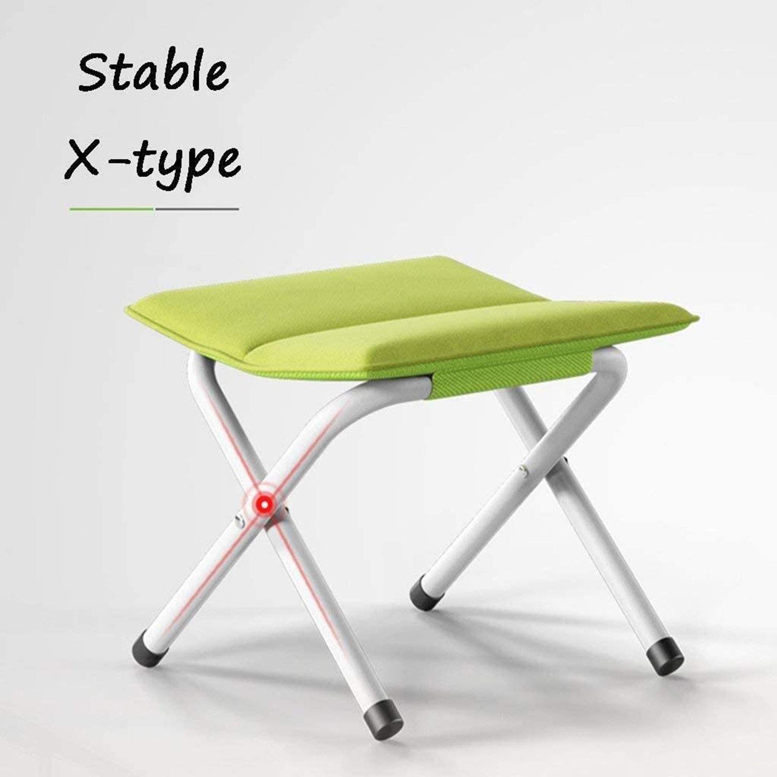 DASHADAO Sgabello Pieghevole Sgabello Sedie Pieghevoli Portatili Sedile da Pesca in Alluminio Leggero Tessuto di Lino con Cuscini Disponibile in Verde per Campeggio Escursionismo Campeggio