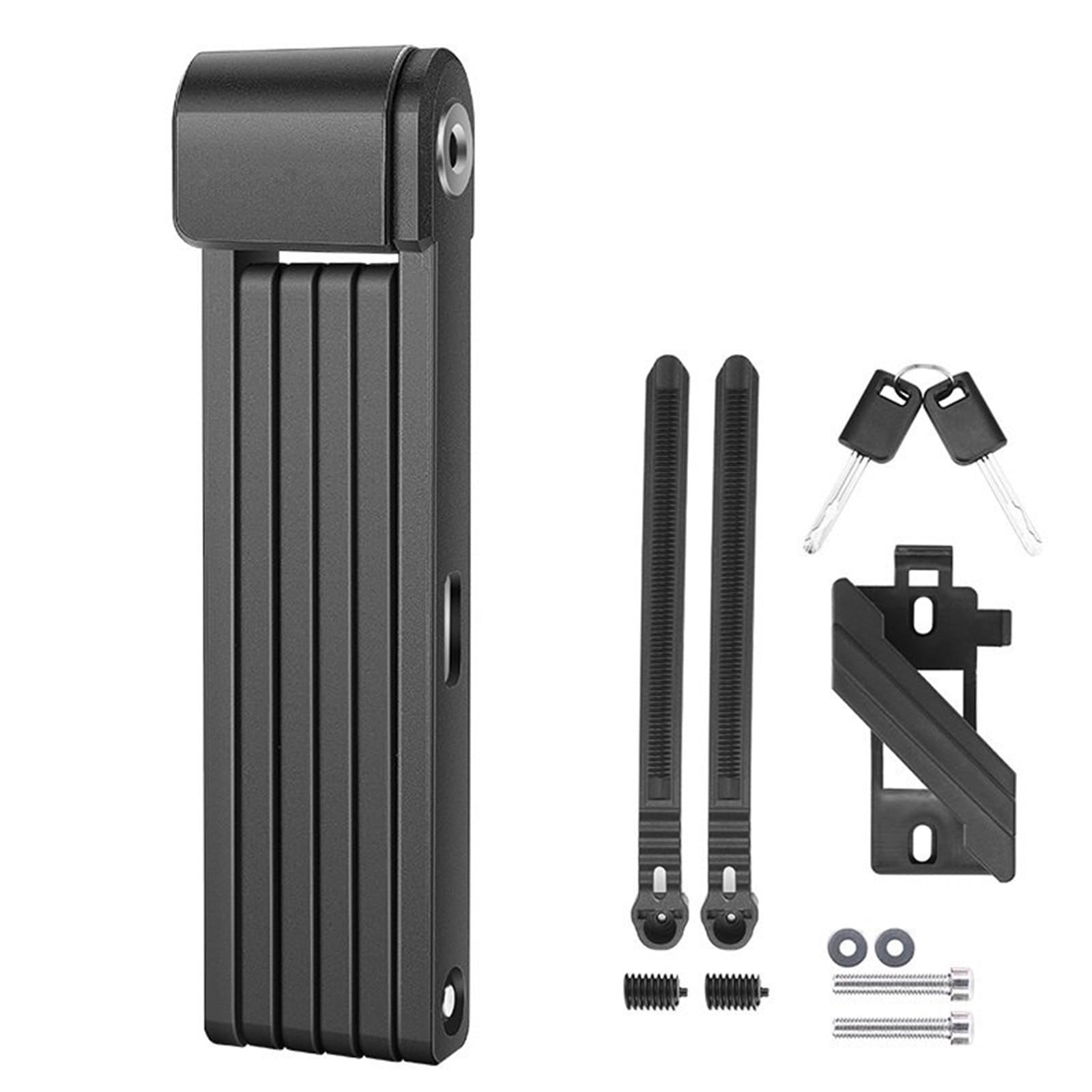 Arupmn Black Chain Lock Bicycle Folding Lock Anti Theft Mtb Road Cycling High Security Bike Chain Motorcycle Handlebar Lock(Black)