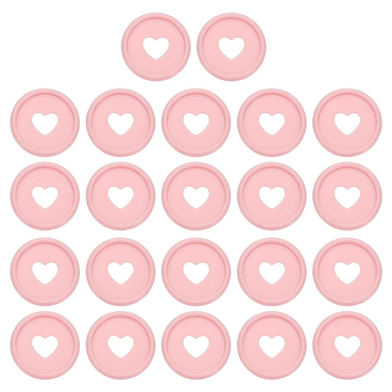 PATIKIL 24mm Plastic Book Binding Discs, 22 Pack Discbound Expansion Discs Heart Binder Rings for DIY Notebook Planner, Dark Pink