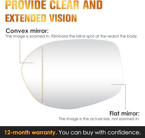 Miniatura 4 de Espejo calefactable para el lado izquierdo del conductor para Honda Odyssey 2014, 2015, 2016, 2017, repuesto para 76253-TK8-A51 76253-TK8-A41