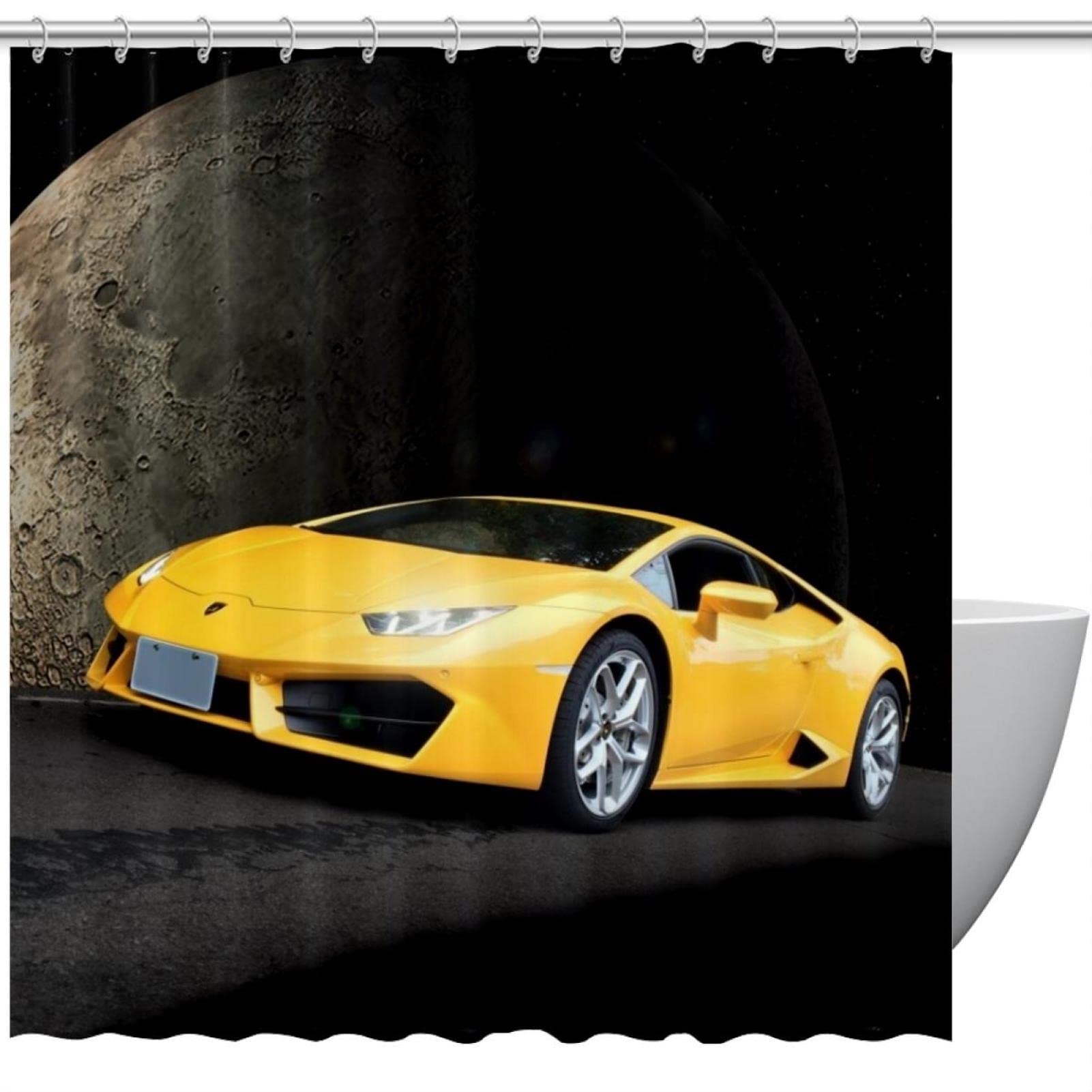 Rideau de douche salle de bain voiture de course imperméable rideau textile lavable
