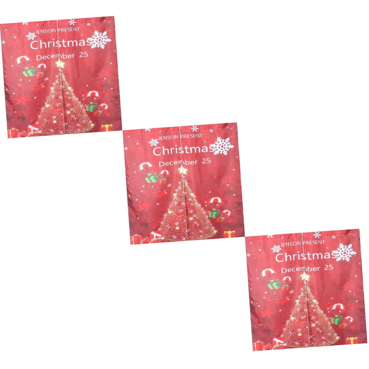 Rideau LED de Noël Amosfun rouge en polyester pour fenêtre et salon
