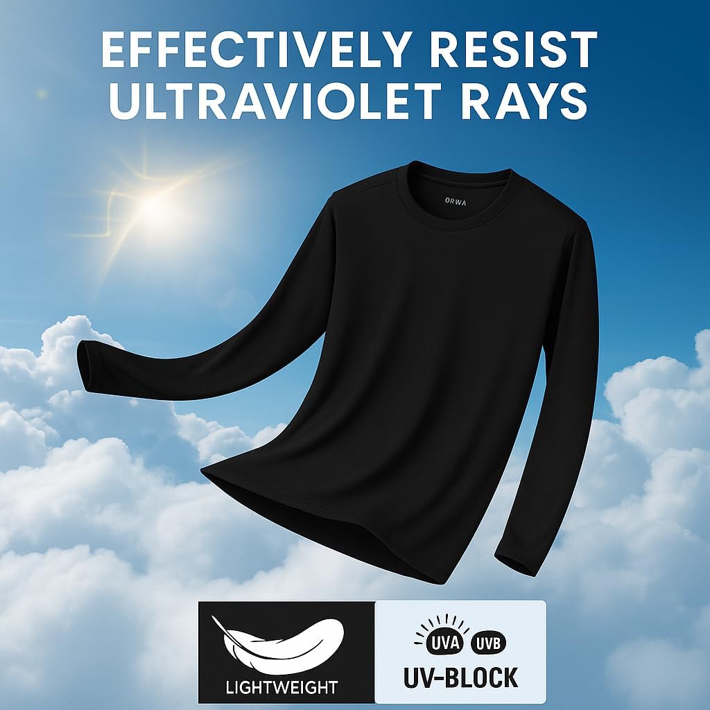 Men's Long Sleeve Moisture Wicking Athletic Shirts, Dry Fit Long Sleeve UV Protection Shirts Men for Workout, Running, Hiking - Image 3