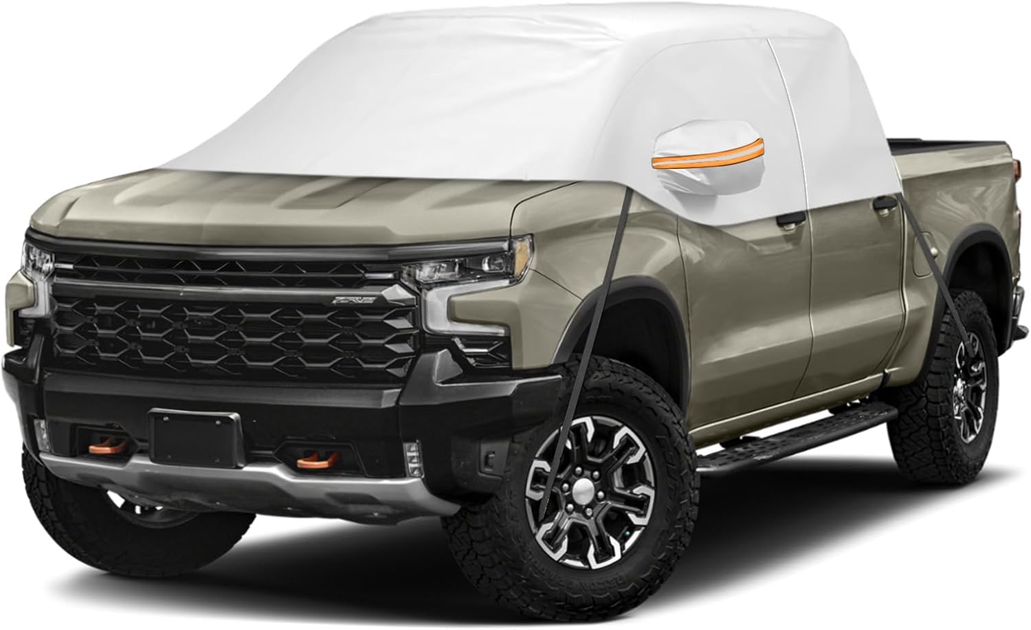 Car Cover for Full-Size Truck Crew Cab, Truck Cab Cooler Sunshade Roof Cover Compatible with Ford F-150, Chevy Silverado, Dodge Ram, GMC Sierra, Toyota Tundra, Nissan Titan, Gray