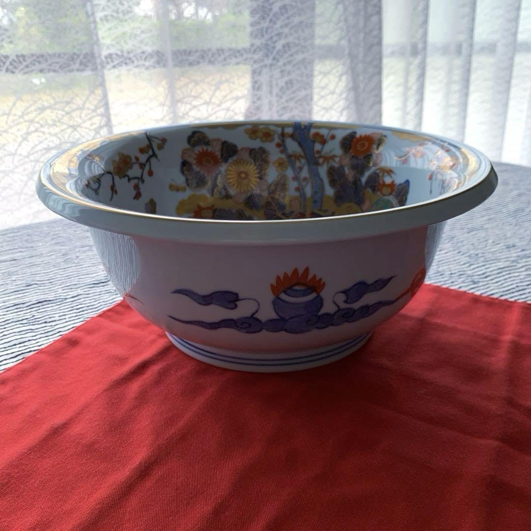 三洋陶器 龍峰窯 染錦金彩四君子 Amazon.co.jp: 三洋陶器 龍峯窯 染錦金彩四君子大鉢 25.5×10.6大幅断行