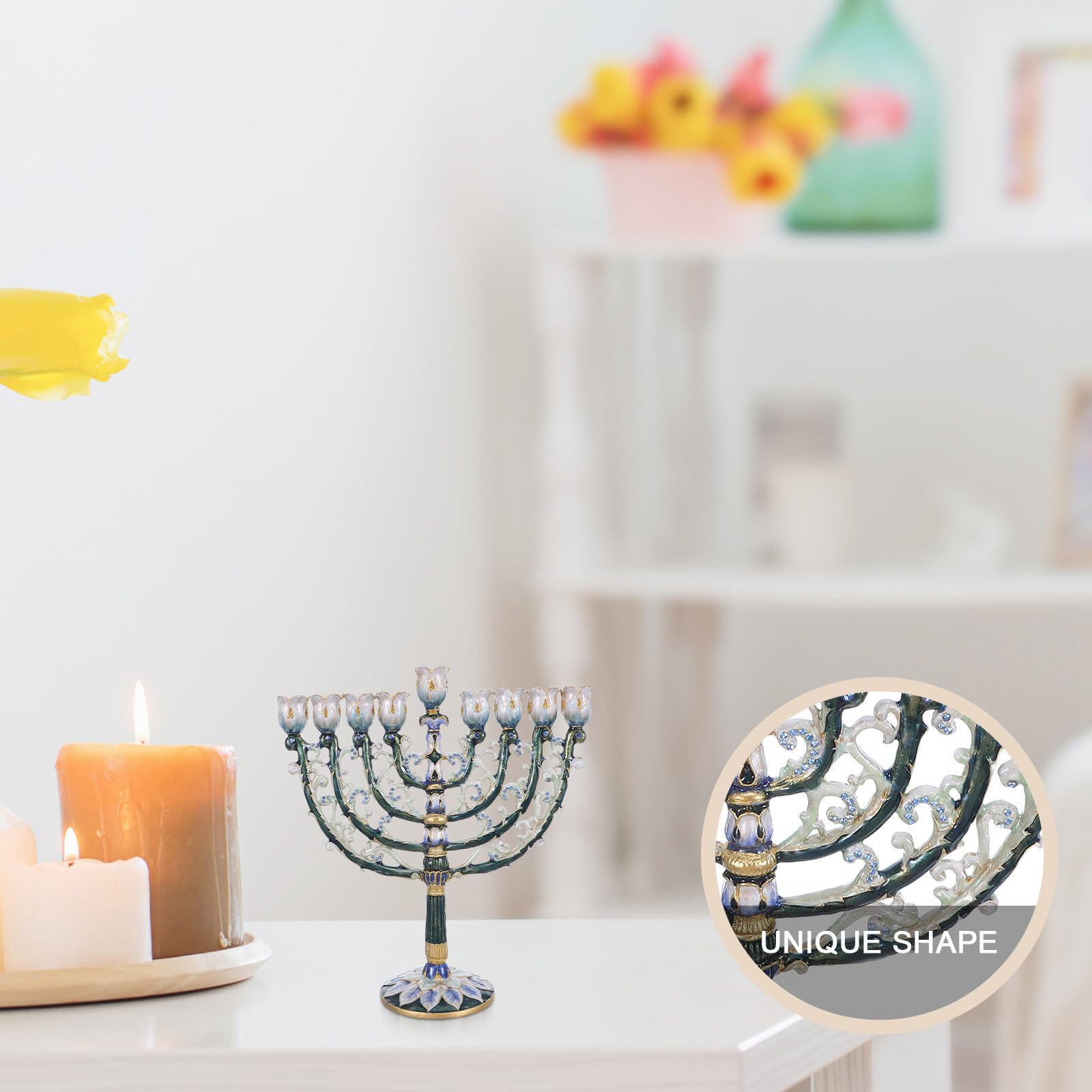 PartyKindom Candelabro a Nove Bracci in Lega di Zinco Design Vintage